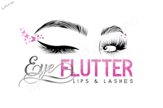 do any feminine eyelash extensions, brow artist, eyelashes beauty logo design