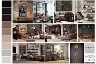 design an inspirational mood board for a room