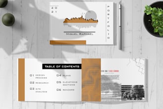 create architectural portfolio and poster