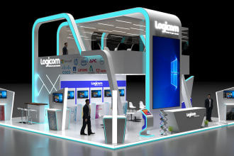 create exhibition stand, stall or 3d trade show booth design