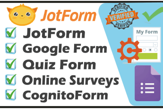 create jotform, google form, cognito form, typeform, online form, surveys