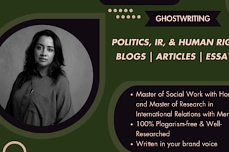 write an article or blog on politics, ir, or human rights