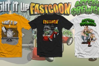 design tshirt cartoon style for your brand or logo