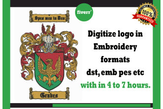 do embroidery digitizing into digital dst and pes file asap