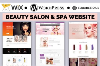 design beauty salon, spa website and hair extension, fashion makeup cosmetic wix