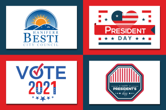 do modern unique minimal patriotic political campaign election party logo design