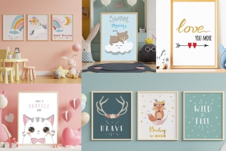 design cute and elegant nursery printable wall art