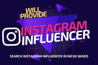 find best instagram influencer email research in marketing niche based