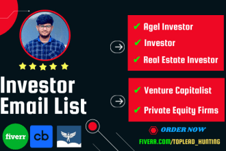 provide angel investors, real estate investor, venture capital, valid email list