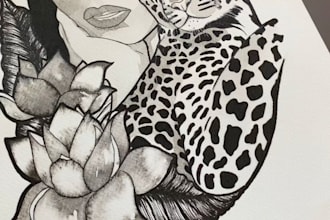 draw an ink portrait