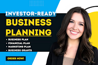 write an investor ready business plan, marketing plan with financial projections