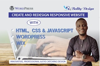 do responsive  website using html and css, wordpress and wix