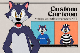 create custom vintage cartoon for nft art