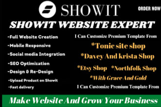 design, redesign and customize showit website or showit template