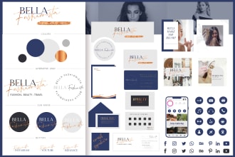 design signature, business logo, and complete branding kit