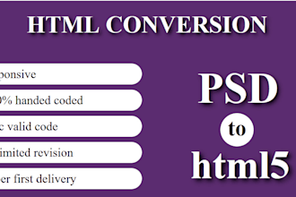 convert PSD to HTML responsive website