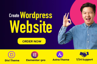 be your expert for wordpress website divi theme, elementor or astra theme