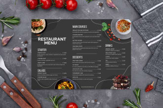 design digital food menu restaurant menu card or brochure