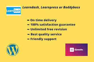 develop  wordpress lms website with learndash
