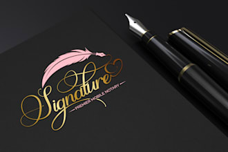 design notary signature logo for your business or brand