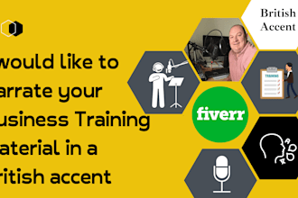narrate your business training material in a british accent