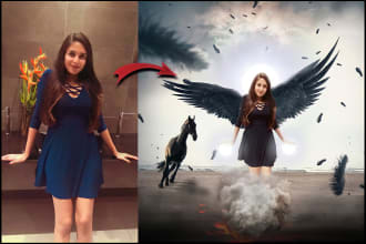 add angel wings to loved one, deceased person heaven edit