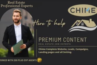 setup custom chime website seo drip campaign social feeds lead generation pages