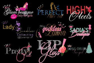 do feminine,glitter,nail,eyelash and beauty salon logo