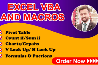 create microsoft excel spreadsheets, vba,macros, functions and formulas expert