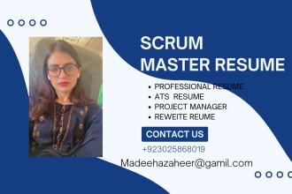 write professional ats scrum master and agile resume writing