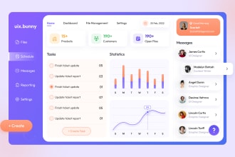 create a dashboard or web app design