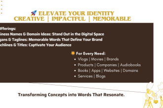 craft name slogan tagline title punchline for brand company product website book