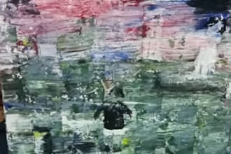 draw handmade abstract painting on canvas