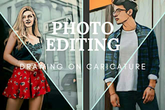 do photo editing effect caricature, drawing