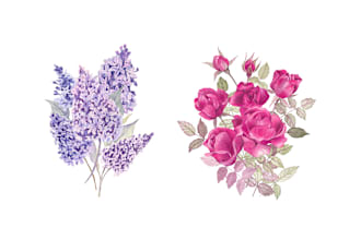 draw watercolor floral illustration