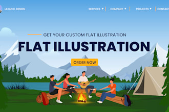 create flat vector illustration for web and app