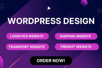 design logistics, shipping, trucking, freight broker, cargo, wordpress website