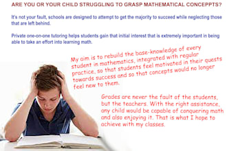 teach or tutor math for grades 1 to 8 and create and solve questions together
