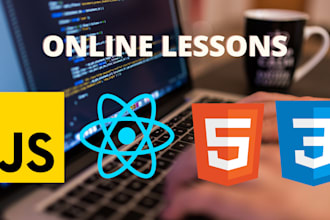 teach you javascript, reactjs html css basics to advance