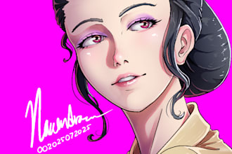 draw your oc or anime waifu in a soft and cute style