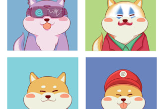 create character cartoon cute for nft