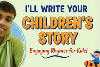 be children story book writer to write rhyme story for kids, rhyming stories