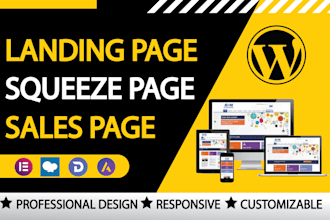 create a responsive wordpress landing page design or sales page