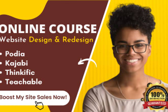 design podia thinkific kajabi teachable online course website