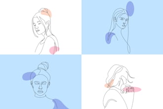draw unique one line art, minimalist line art vector illustration