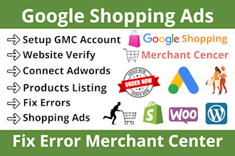 setup google shopping ads campaign and fix error merchant center