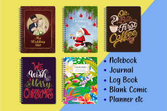 create custom amazon KDP journal notebook planner book cover