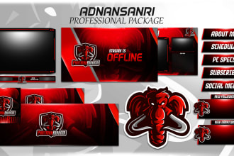 design a animated twitch overlay stream package and more