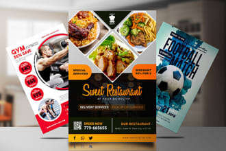 do food sports gym fitness flyer, birthday  party event, kids flyer