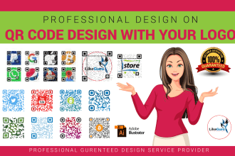 design qr code with your logo and info, social media banner